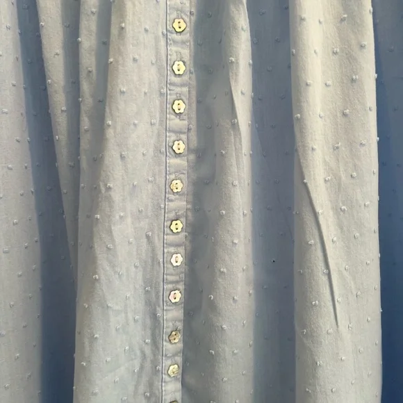 Eileen West Blue Swiss Dot Button Down Cotton Nightgown Womens Small Cottage - Picture 3 of 11